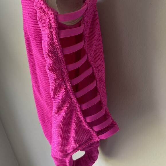 Xhilaration Mesh One Piece Swimsuit Swimwear Bathing Strappy Ladder Sides Pink S - Picture 12 of 16